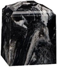 Load image into Gallery viewer, Small/Keepsake 45 Cubic In Black Marlin Cultured Marble Cremation Urn for Ashes
