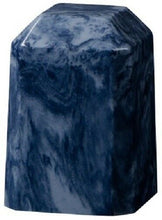 Load image into Gallery viewer, Small/Keepsake 36 Cubic Inch Midnight Blue Square Cultured Marble Cremation Urn
