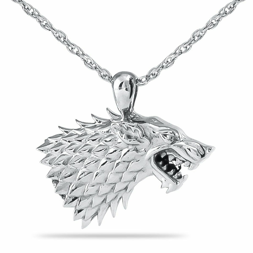 Small/Keepsake 1/4 Cubic Inch Wolf Steel Pendant Cremation Urn