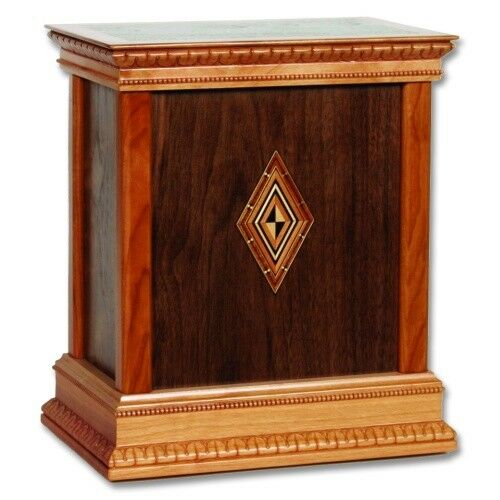 Large/Adult 225 Cubic Inch Walnut Harmony Handcrafted Wood Funeral Cremation Urn