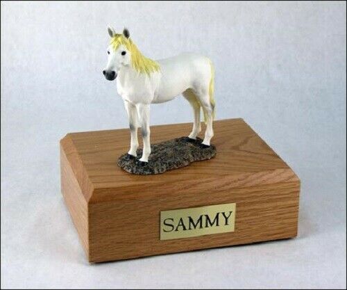 Horse White Figurine Funeral Cremation Urn Available in 3 Diff. Colors/4 Sizes