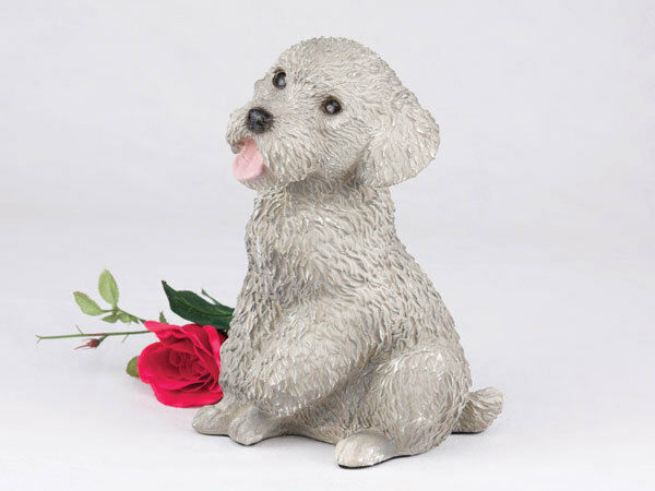 Small/Keepsake 65 Cubic Inches Gray Miniature Poodle Resin Urn for Ashes