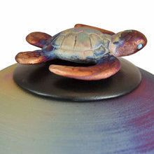 Load image into Gallery viewer, Large/Adult 200 Cubic Inches Turtle Raku Ceramic Funeral Cremation Urn for Ashes
