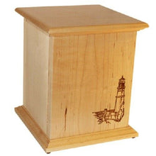 Load image into Gallery viewer, Large/Adult Maple 220 Cubic Inch Lighthouse Funeral Cremation Urn- Made in USA
