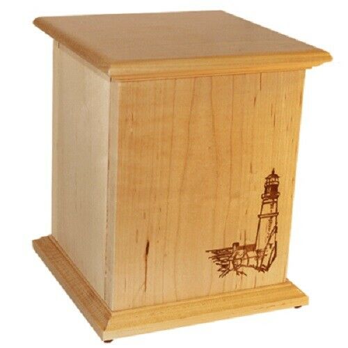 Large/Adult Maple 220 Cubic Inch Lighthouse Funeral Cremation Urn- Made in USA