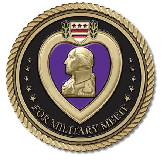 Purple Heart Medallion for Box Cremation Urn/Flag Case - 4 Inch Diameter