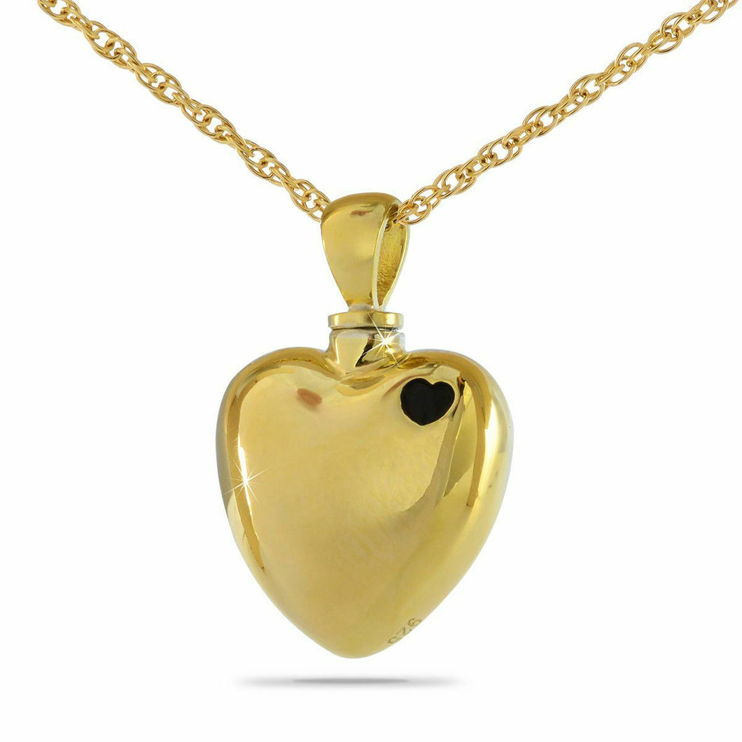 18K Solid Gold Grief Heart Pendant/Necklace Funeral Cremation Urn for ...