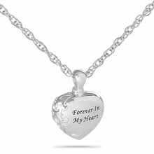 Load image into Gallery viewer, Sterling Silver &quot;Forever In My Heart&quot; Pendant/Necklace Cremation Urn for Ashes
