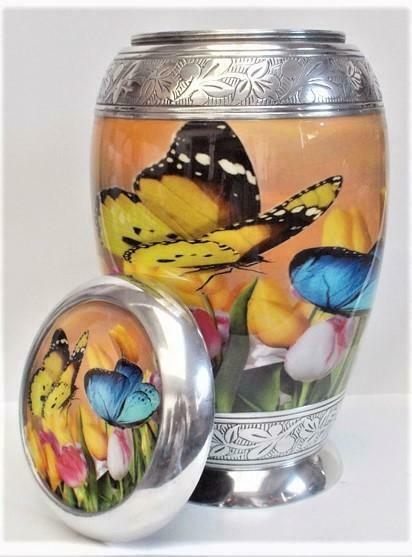 Small/Keepsake 3 Cubic Inch Butterfly Themed Funeral Cremation Urn for Ashes