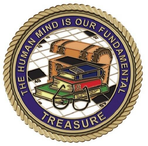 Reading/Puzzles Medallion for Box Cremation Urn/Flag Case - 2 Inch Diameter