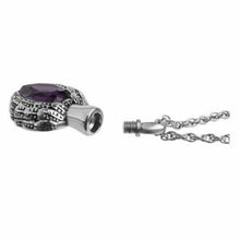 Load image into Gallery viewer, Purple Crystal Heart Stainless Steel Pendant/Necklace Cremation Urn for Ashes
