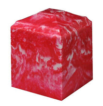 Load image into Gallery viewer, Small/Keepsake 45 Cubic Inch Cherry Red Cultured Marble Cremation Urn for Ashes
