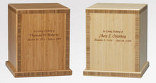 Load image into Gallery viewer, Biodegradable Eco-friendly Bamboo Adult Funeral Cremation Urn, 210 Cubic Inches
