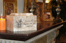 Load image into Gallery viewer, Classic Marble Navy Adult Funeral Cremation Urn, 325 Cubic Inches TSA Approved
