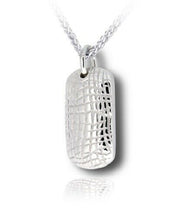 Load image into Gallery viewer, Sterling Silver Gator Skin Funeral Cremation Urn Pendant for Ashes w/Chain
