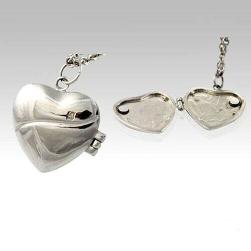 Stainless Steel Heart Locket Funeral Cremation Urn Pendant