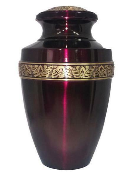 Small/Keepsake 3 Cubic Inch Merlot Aluminum Funeral Cremation Urn for Ashes