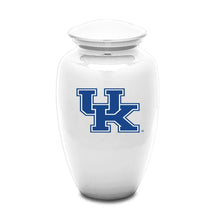 Load image into Gallery viewer, University Of Kentucky Wildcats Football Helmet 225 Cubic Inches Cremation Urn
