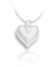 Load image into Gallery viewer, Sterling Silver Modern Heart Funeral Cremation Urn Pendant for Ashes w/Chain
