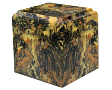 Load image into Gallery viewer, Large/Adult 280 Cubic Inch Antique Gold Cultured Marble Cube Cremation Urn
