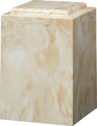 Large/Adult 220 Cubic Inch Windsor Beige Cultured Marble Cremation Urn for Ashes