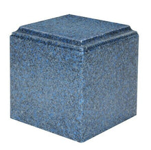 Load image into Gallery viewer, Large/Adult 280 Cubic Inch Sapphire Cultured Granite Cube Cremation Urn For Ash
