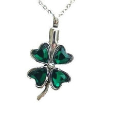 Load image into Gallery viewer, Stainless Steel Shamrock Cremation Urn Pendant for Ashes w/20-inch Necklace
