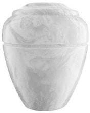 Load image into Gallery viewer, Small/Keepsake 18 Cubic Inch White Vase Cultured Marble Cremation Urn for Ashes
