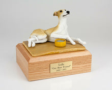 Load image into Gallery viewer, Greyhound Tan Color Stand Pet Cremation Urn Available in 3 Diff Colors &amp; 4 Sizes
