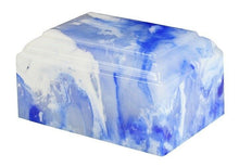 Load image into Gallery viewer, Small/Keepsake 22 Cubic Inch Blue Tuscany Cultured Onyx Cremation Urn for Ashes
