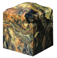 Load image into Gallery viewer, Small/Keepsake 45 Cubic Inch Gold Cultured Marble Cremation Urn for Ashes
