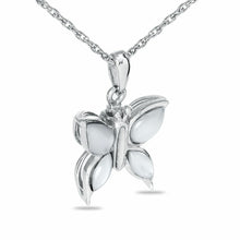 Load image into Gallery viewer, Sterling Silver White Butterfly Pendant/Necklace Funeral Cremation Urn for Ashes
