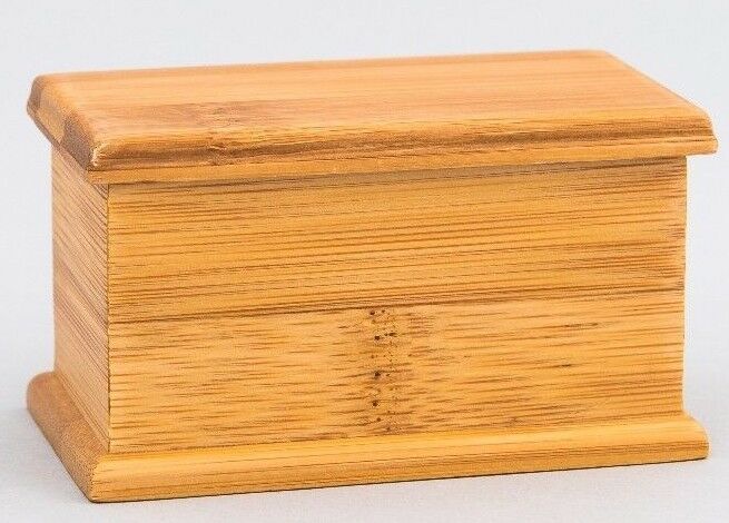 Small/Keepsake .1 Cubic Inches Horizontal Natural Bamboo Urn for Cremation Ashes