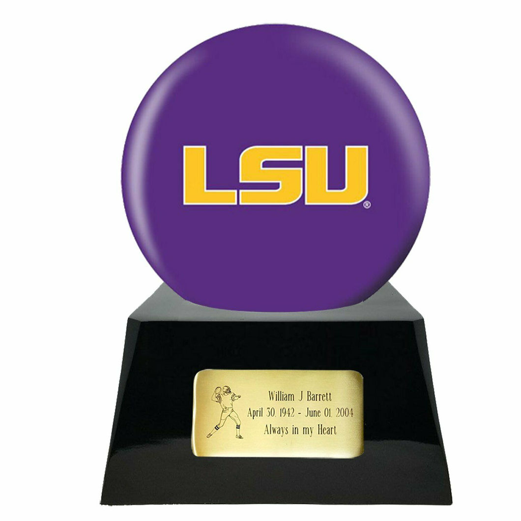 Large/Adult 200 Cubic Inch LSU Tigers Metal Ball on Cremation Urn Base