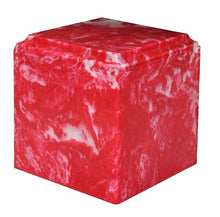 Load image into Gallery viewer, Large/Adult 280 Cubic Inch Red Cultured Marble Cube Cremation Urn For Ashes
