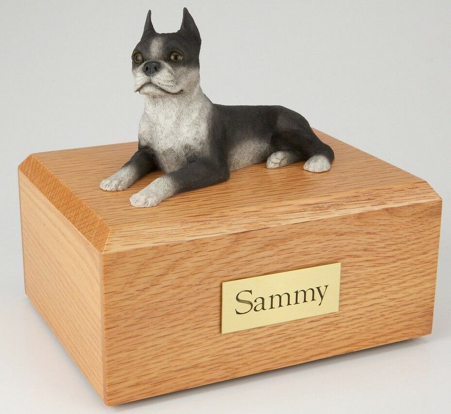 Boston Terrier Pet Funeral Cremation Urn Avail in 3 Different Colors & 4 Sizes