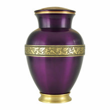 Load image into Gallery viewer, Large/Adult 228 Cubic Inches Brass Royal Purple Funeral Cremation Urn for Ashes
