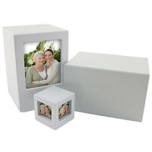 Load image into Gallery viewer, Large/Adult Somerset Box White, Full Size Funeral Cremation Urn for Ashes
