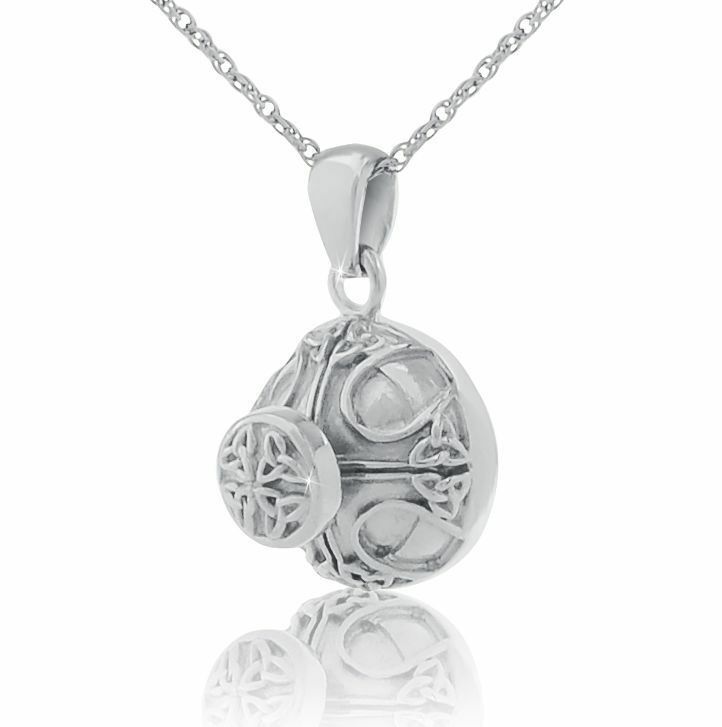 Round Celtic Stainless Steel Pendant/Necklace Funeral Cremation Urn for Ashes