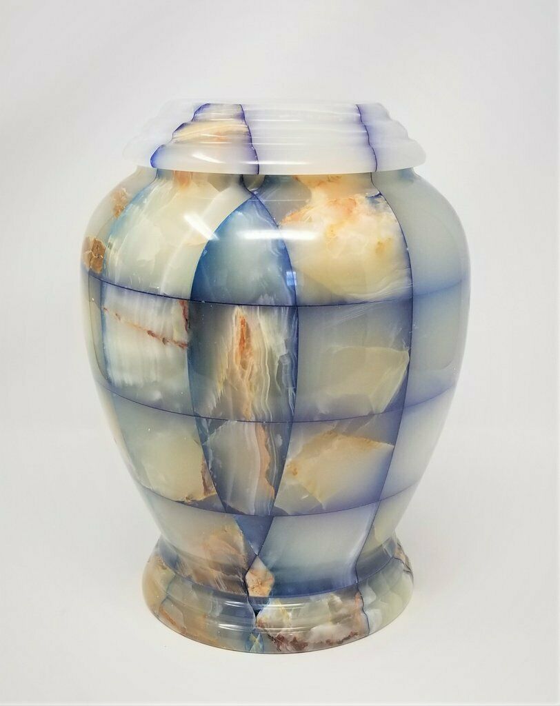 Urns for ashes adult- Funeral store Blue Stone Large funeral urn for ashes of loved ones Size 10.5