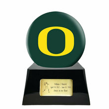 Load image into Gallery viewer, Large/Adult 200 Cubic Inch Oregon Ducks Metal Ball on Cremation Urn Base
