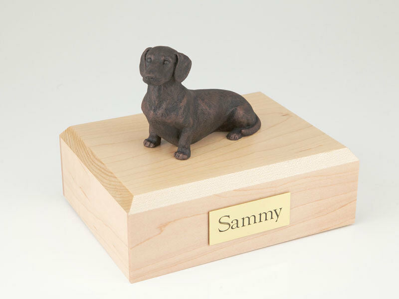 Bronze Dachshund Pet Funeral Cremation Urn Avail in 3 Different Colors & 4 Sizes