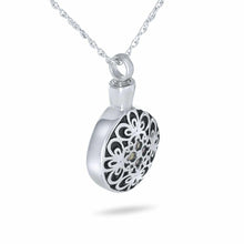 Load image into Gallery viewer, Spring Floral Stainless Steel Pendant/Necklace Funeral Cremation Urn for Ashes
