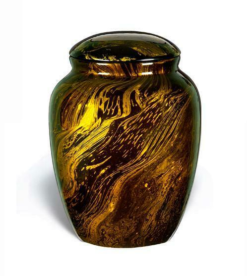 Large/Adult 210 Cubic Inch Fiber Glass Funeral Cremation Urn for Ashes - Gold