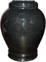 Load image into Gallery viewer, Large/Adult 220 Cubic Inch Embrace Ebony Natural Marble Funeral Cremation Urn
