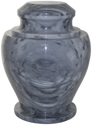 Carpel Cashmere Gray Marble Adult Funeral Cremation Urn, 220 Cubic Inches