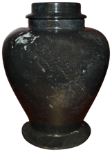 Load image into Gallery viewer, Large 126 Cubic Inch Black Lassi Ebony Pet Marble Funeral Cremation Urn
