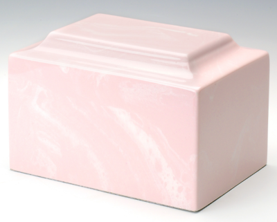 Classic Marble Pink Adult Funeral Cremation Urn, 325 Cubic Inches, TSA Approved