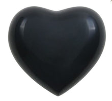 Load image into Gallery viewer, Small/Keepsake Black Brass Arielle Heart Cremation Urn, 17 cubic inches
