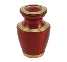 Load image into Gallery viewer, Keepsake Brass Red Funeral Cremation Urn for Ashes, 5 Cubic Inches
